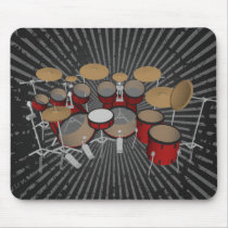 Drums: Red Drum Kit: 3D Model: Mousepad by spiritswitchboard Drums: Red Drum Kit: 3D Model: Mousepad