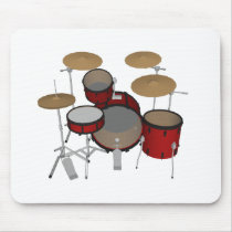 Drums: Red Drum Kit: 3D Model: Mousepad