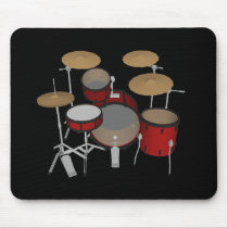 Drums: Red Drum Kit: 3D Model: Mousepad