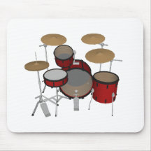 Drums: Red Drum Kit: 3D Model: Mousepad