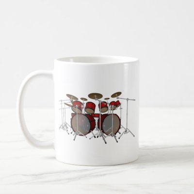 Drums: Red Drum Kit: 3D Model: mugs