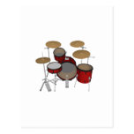 Drums: Red Drum Kit: 3D Model: Post Cards