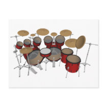 Drums: Red Drum Kit: 3D Model: postcards by spiritswitchboard Drums: Red Drum Kit: 3D Model: postcards