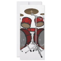 Drums: Red Drum Kit: 3D Model: Full Color Rack Card