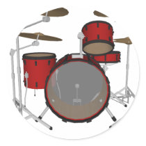 Drums: Red Drum Kit: 3D Model: Sticker