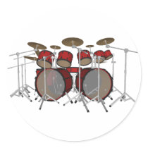 Drums: Red Drum Kit: 3D Model: Stickers
