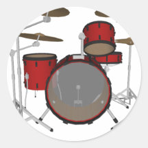 Drums: Red Drum Kit: 3D Model: Sticker