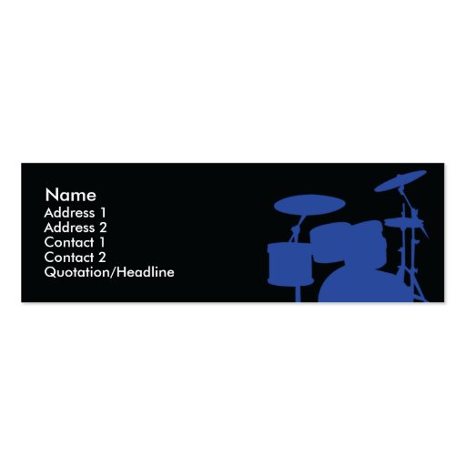 Drums - Skinny Business Card Templates (front side)
