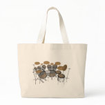 Drums: White Drum Kit: 3D Model: Tote Bags
