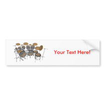 Drums: White Drum Kit: 3D Model: Bumper Sticker