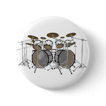 Drums: White Drum Kit: 3D Model: Buttons