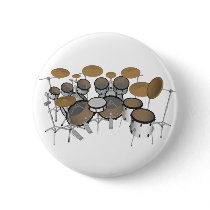 Drums: White Drum Kit: 3D Model: Buttons