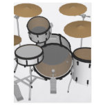 Drums: White Drum Kit: 3D Model: flyers