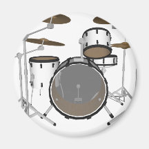 Drums: White Drum Kit: 3D Model: Fridge Magnets