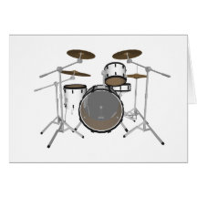 Drums: White Drum Kit: 3D Model: Greeting Card