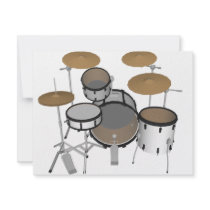 Drums: White Drum Kit: 3D Model: Custom Invite