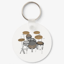 Drums: White Drum Kit: 3D Model: keychains by spiritswitchboard Drums: White Drum Kit: 3D Model: keychains
