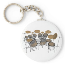 Drums: White Drum Kit: 3D Model: Key Chain