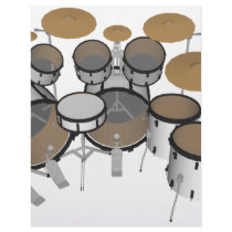 Drums: White Drum Kit: 3D Model: Letterhead Design