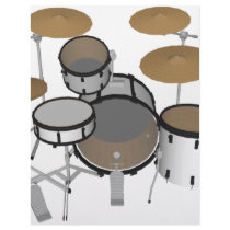 Drums: White Drum Kit: 3D Model: Custom Letterhead