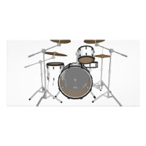 Drums: White Drum Kit: 3D Model: Photo Cards