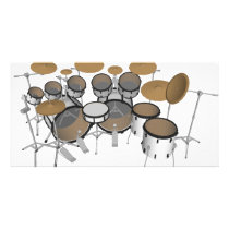 Drums: White Drum Kit: 3D Model: Photo Card