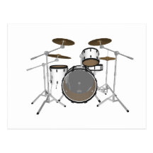 Drums: White Drum Kit: 3D Model: Post Card