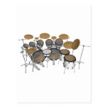 Drums: White Drum Kit: 3D Model: Post Cards