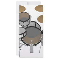 Drums: White Drum Kit: 3D Model: Custom Rack Cards