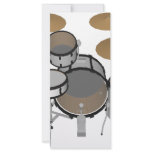 Drums: White Drum Kit: 3D Model: Custom Rack Cards