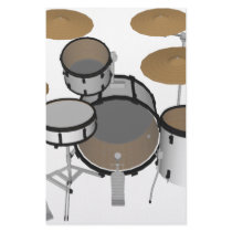 Drums: White Drum Kit: 3D Model: Stationery Design