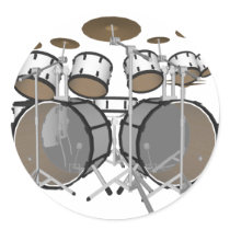 Drums: White Drum Kit: 3D Model: Sticker