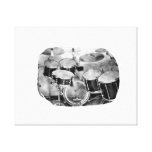 Drumset Black and White Photograph Design Canvas Prints