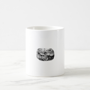 Drumset Black and White Photograph Design Mug