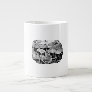 Drumset Black and White Photograph Design Jumbo Mugs
