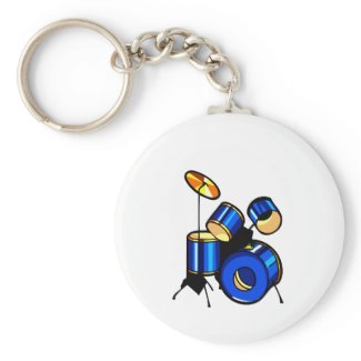 Drumset Graphic Blue version trap set image keychain