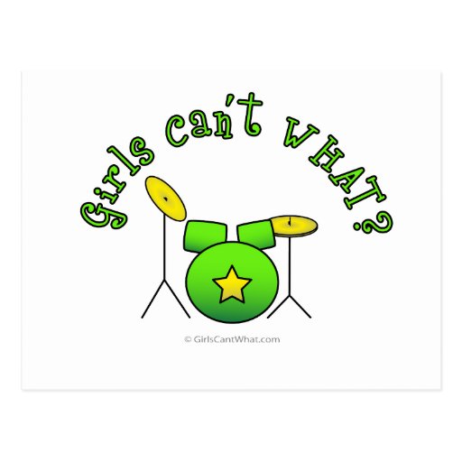 Drumset - Green Postcard