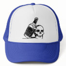 zaz_trucker_hat - Custom Mesh Skull trucker hats featuring skulls by the best artists for truck drivers. You can create a custom skull truckers hat by adding a name or any quote to these high quality mesh hats.: Sizes  Available colors: white_royal