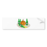 drunk jack o lantern pumpkin with beer bumper sticker