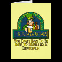 Drunk Leprechaun Card cards