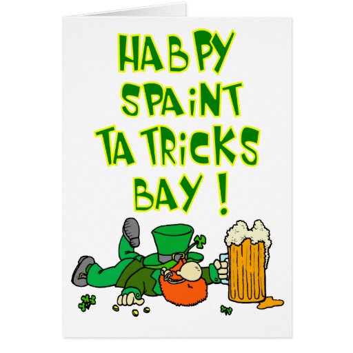 Drunk Leprechaun Greeting Card | Zazzle