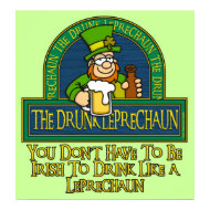 Drunk Leprechaun Poster print