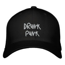 Drunk Punk Cap embroidered hats by fishandthecrawdaddys Drunk Punk Cap embroidered hats