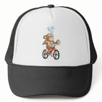 Drunken Monkey Riding Bicycle Mesh Hats