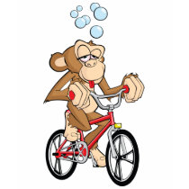Drunken Monkey Riding Bicycle t-shirts