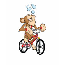 Drunken Monkey Riding Bicycle t-shirts