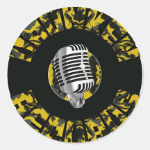 Drunken Records Black n Gold Stickers