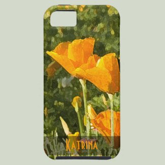 Dry Brush Effect California Poppy Photograph iPhone 5 Cases