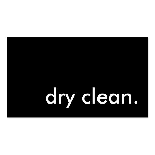 dry clean. business card (front side)