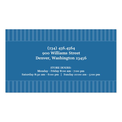Dry Cleaner/Laundry Business Card (back side)